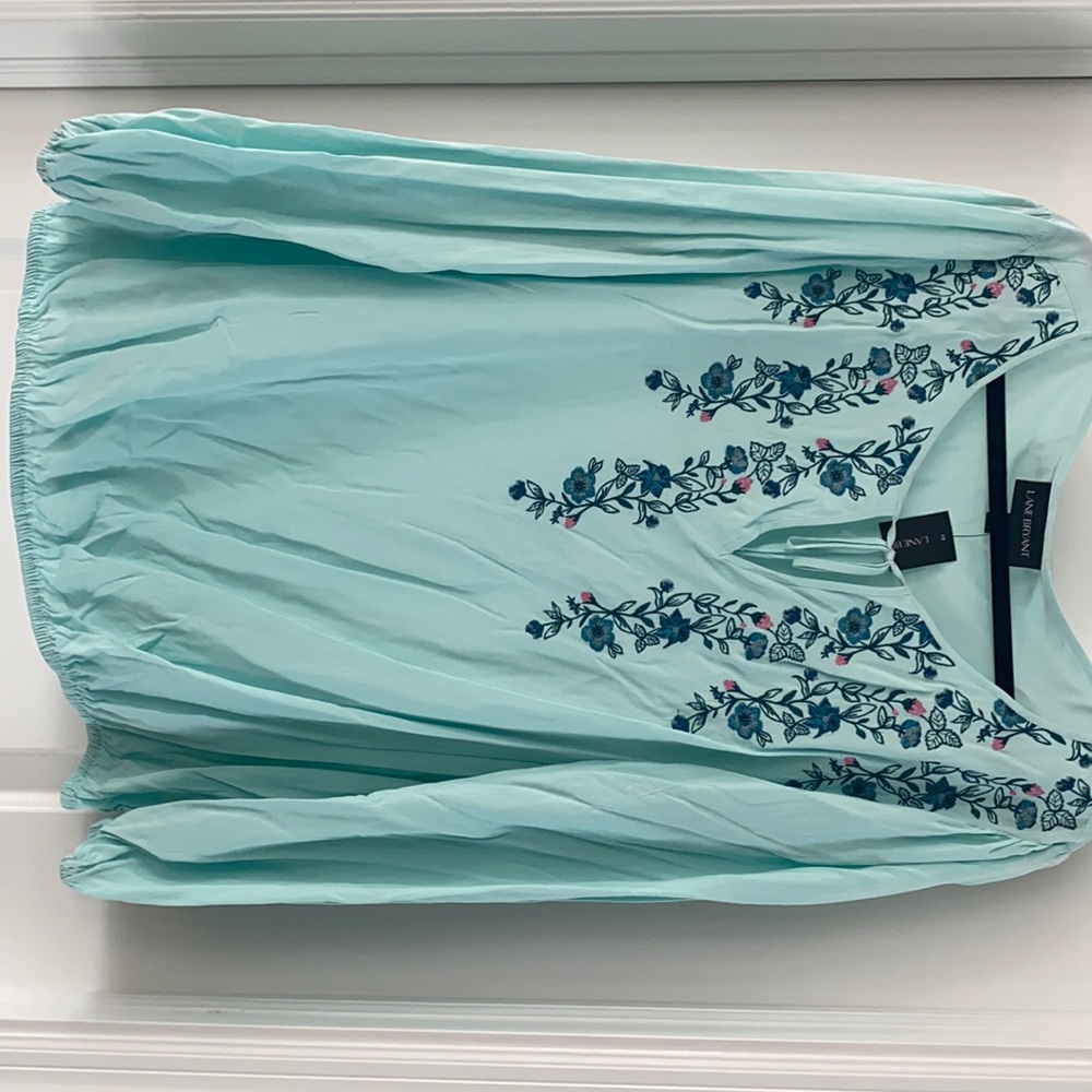 Lane Bryant Embroidered Peasant Top